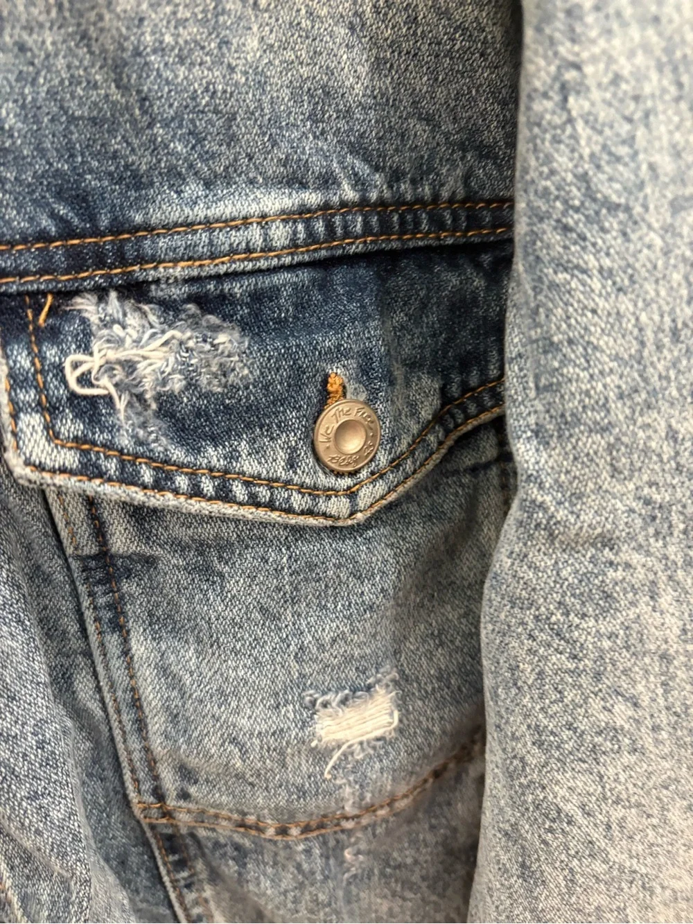 Free People Distressed Denim Jean Jacket *Read*